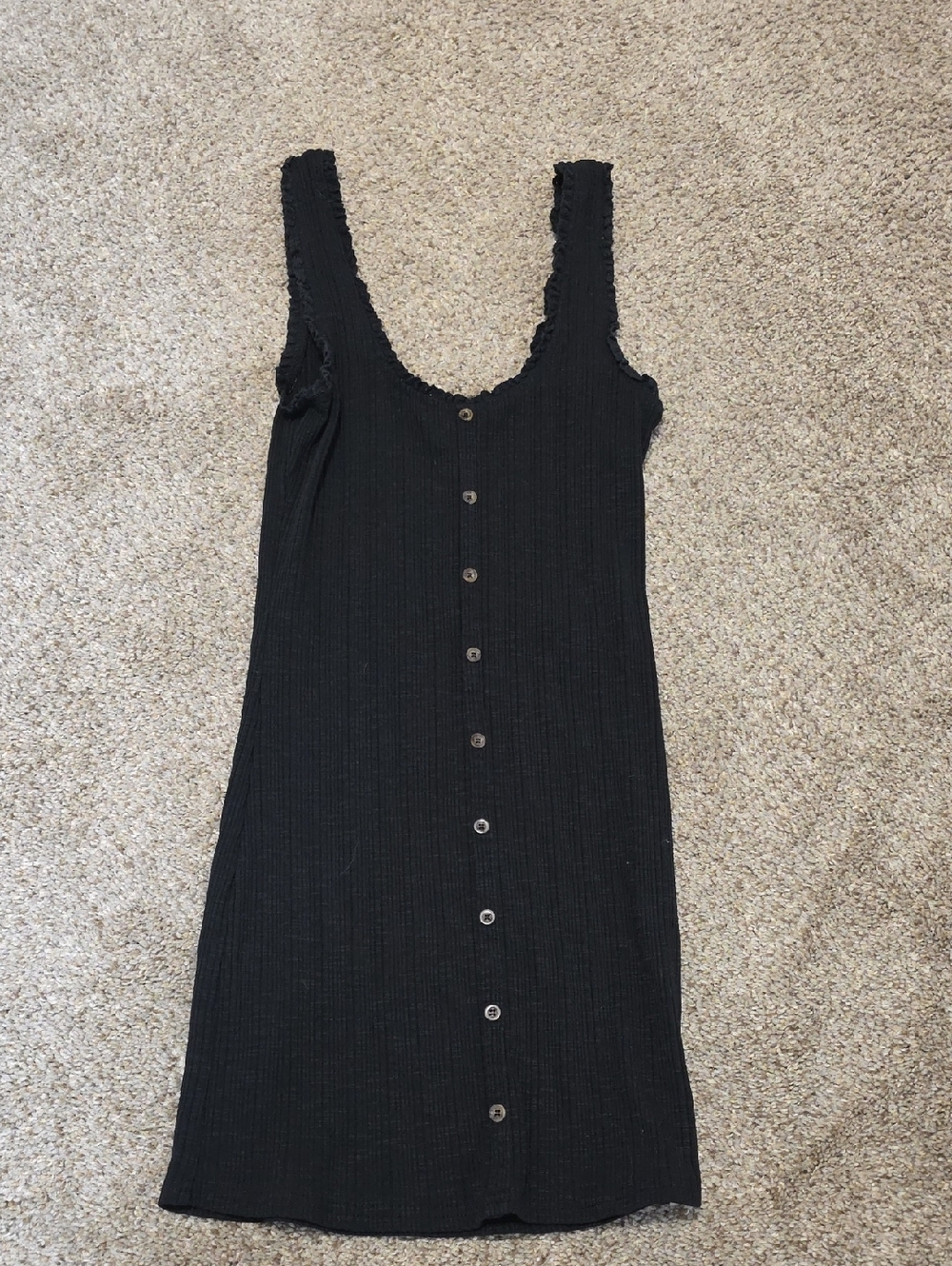 Ivy + Main Classic Black Button-Front Tank Dress